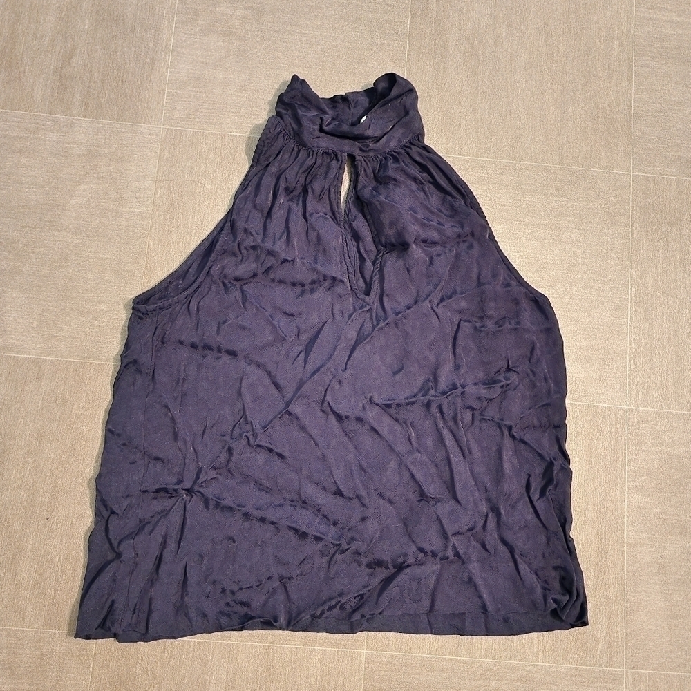 💕5 For $20 Marie Oliver High Neck Halter Black Blouse Size XS, Viscose/Rayon